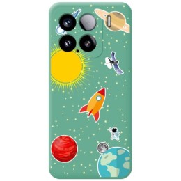 Funda Silicona Líquida Verde para Xiaomi 15 5G diseño Espacio Dibujos