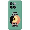 Funda Silicona Líquida Verde para Xiaomi 15 5G diseño Hombre Escalada Dibujos