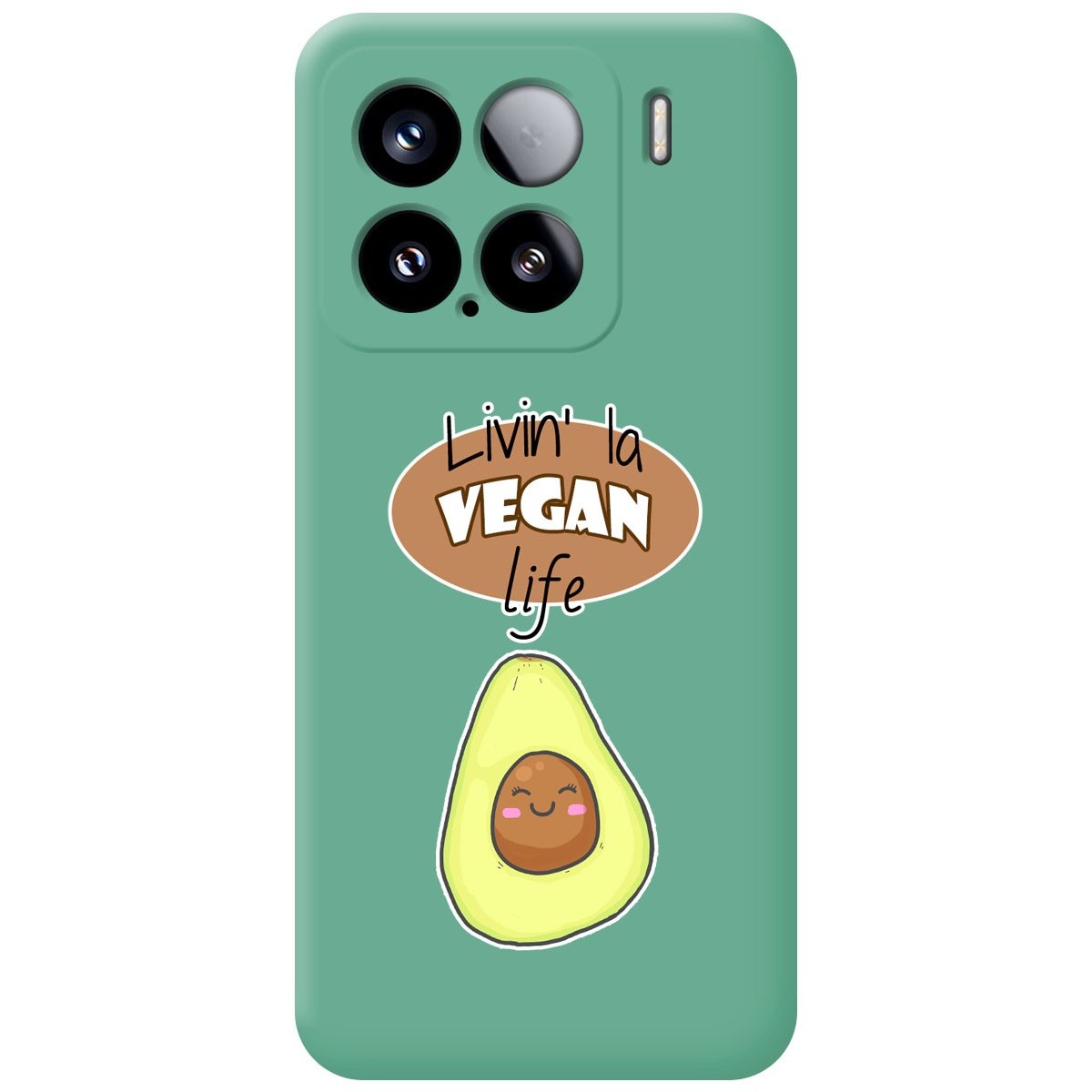 Funda Silicona Líquida Verde para Xiaomi 15 5G diseño Vegan Life Dibujos