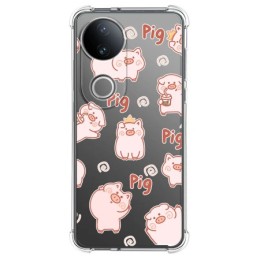 Funda Silicona Antigolpes para Vivo V50 5G diseño Cerdos Dibujos