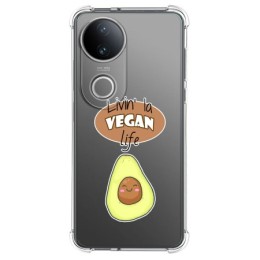 Funda Silicona Antigolpes para Vivo V50 5G diseño Vegan Life Dibujos
