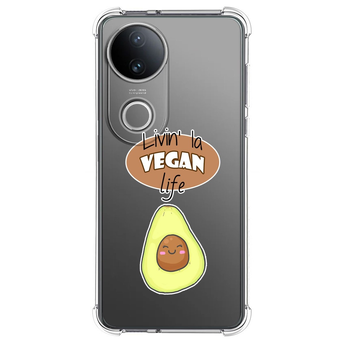 Funda Silicona Antigolpes para Vivo V50 5G diseño Vegan Life Dibujos