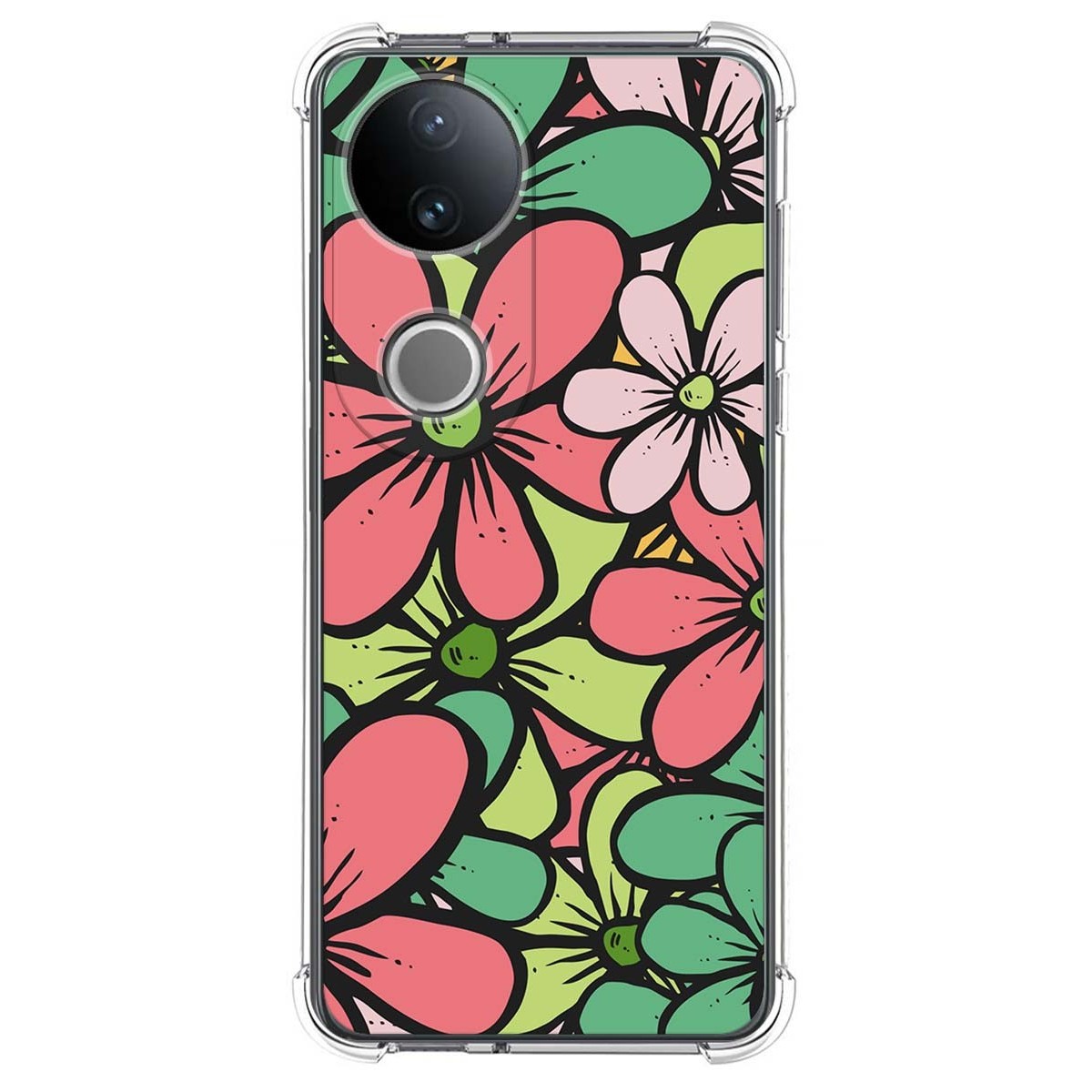 Funda Silicona Antigolpes para Vivo V50 5G diseño Flores 02 Dibujos