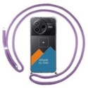 Personaliza tu Funda Colgante Transparente para Xiaomi Poco F7 Pro 5G con Cordon Morado Dibujo Personalizada