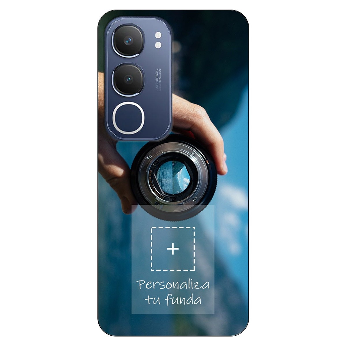 Personaliza tu Funda Silicona Gel Tpu Negra con tu Fotografia para Vivo Y19s Dibujo Personalizada