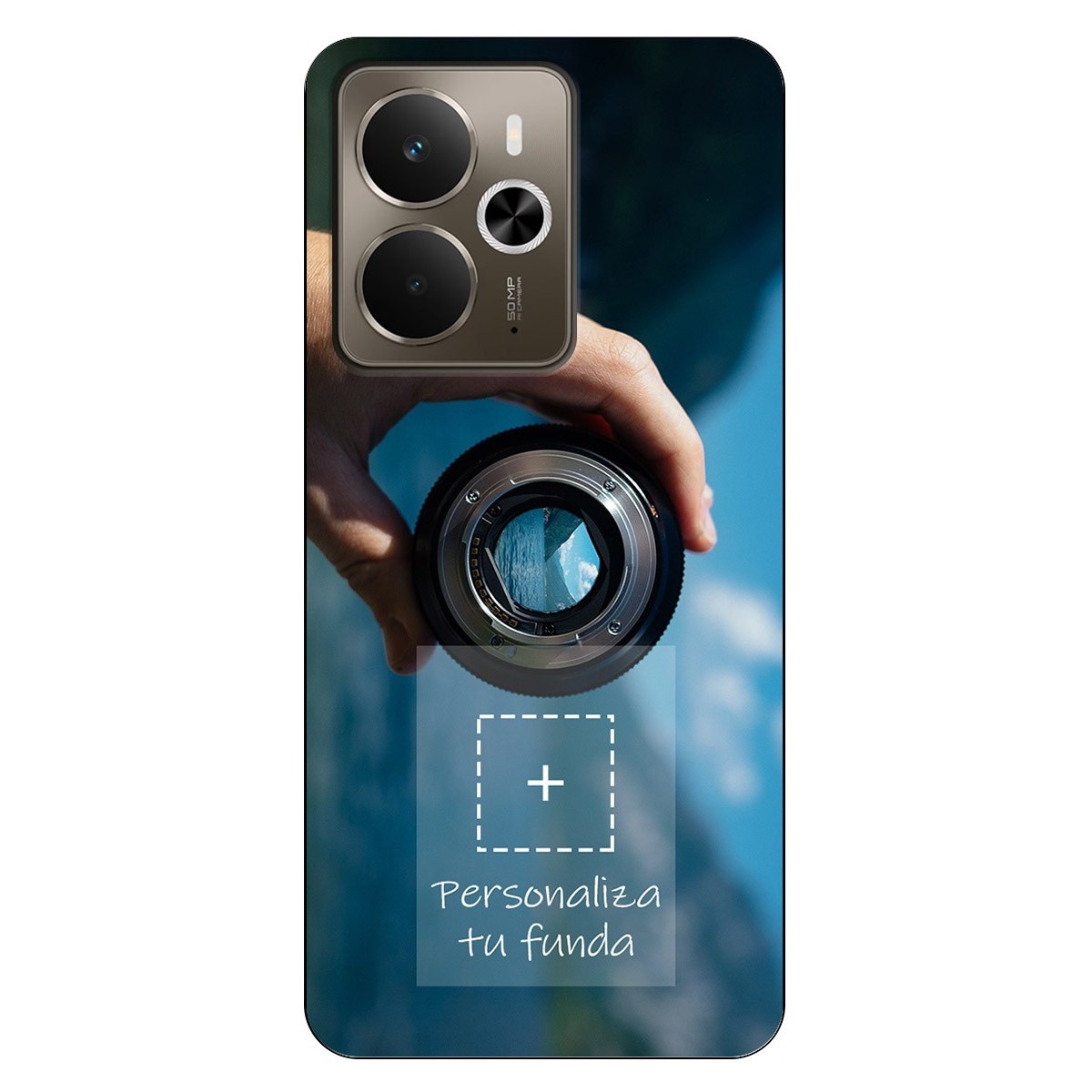 Personaliza tu Funda Silicona Gel Tpu Negra con tu Fotografia para Realme 14 5G / 14T 5G Dibujo Personalizada