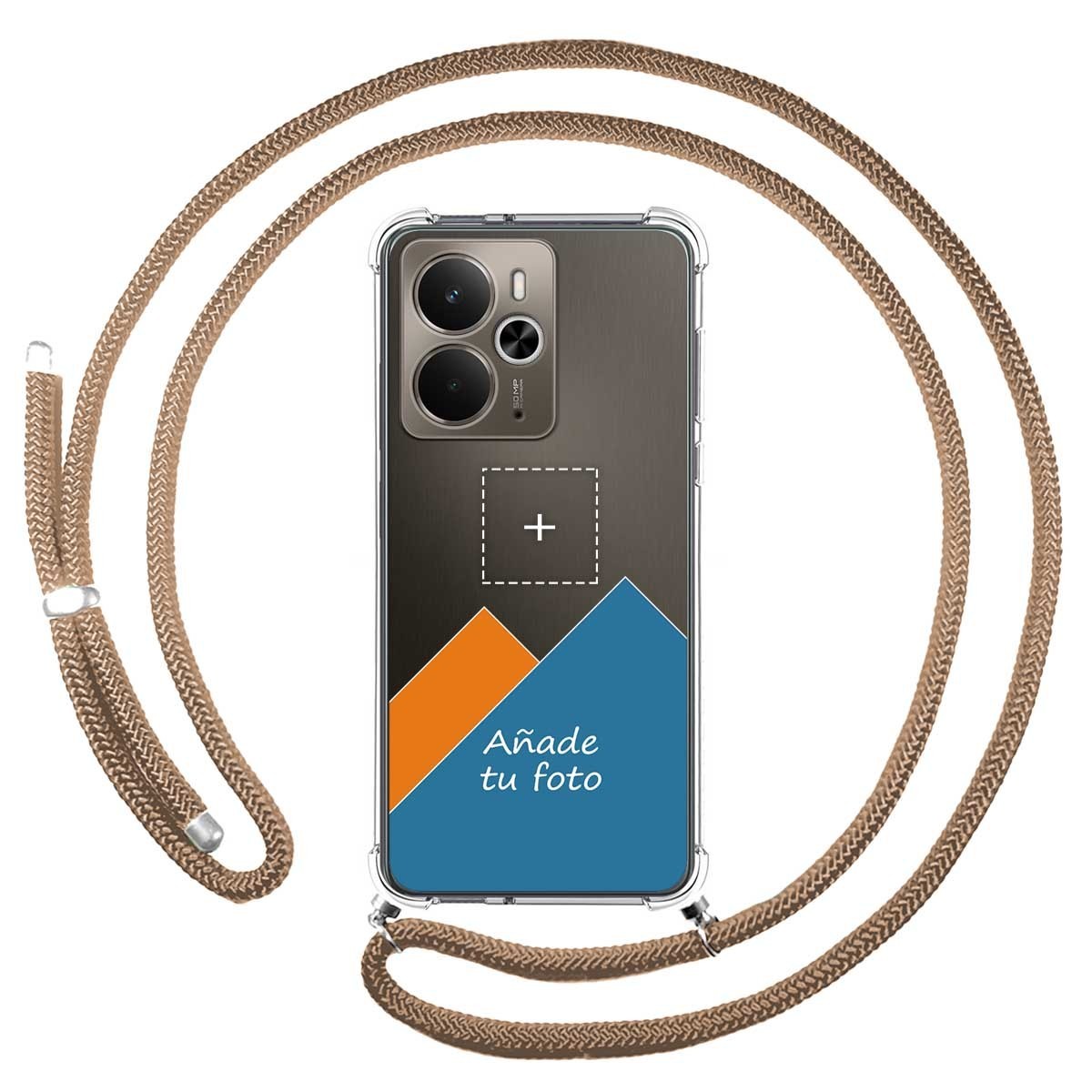 Personaliza tu Funda Colgante Transparente para Realme 14 5G / 14T 5G con Cordon Camel Dibujo Personalizada