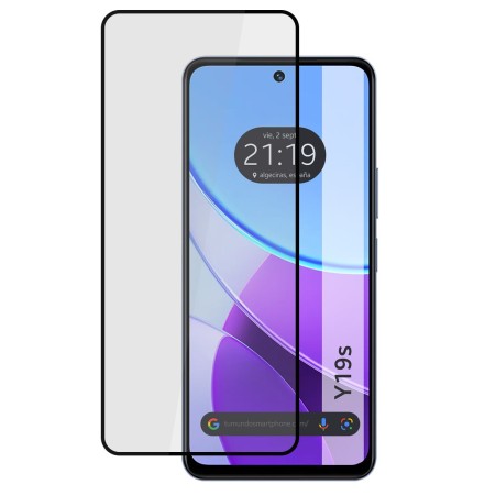 Protector Cristal Templado Completo 5D Full Glue Negro para Vivo Y19s Vidrio