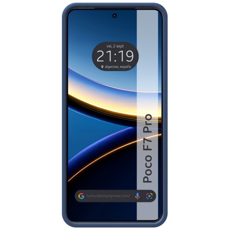 Funda Silicona Líquida Ultra Suave para Xiaomi Poco F7 Pro 5G color Azul