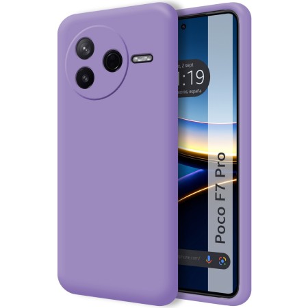 Funda Silicona Líquida Ultra Suave para Xiaomi Poco F7 Pro 5G color Morada