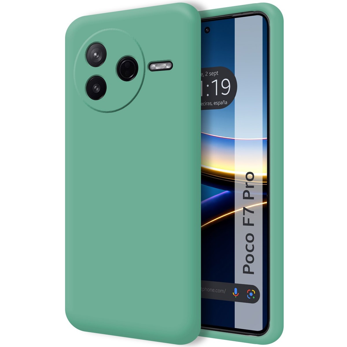 Funda Silicona Líquida Ultra Suave para Xiaomi Poco F7 Pro 5G color Verde