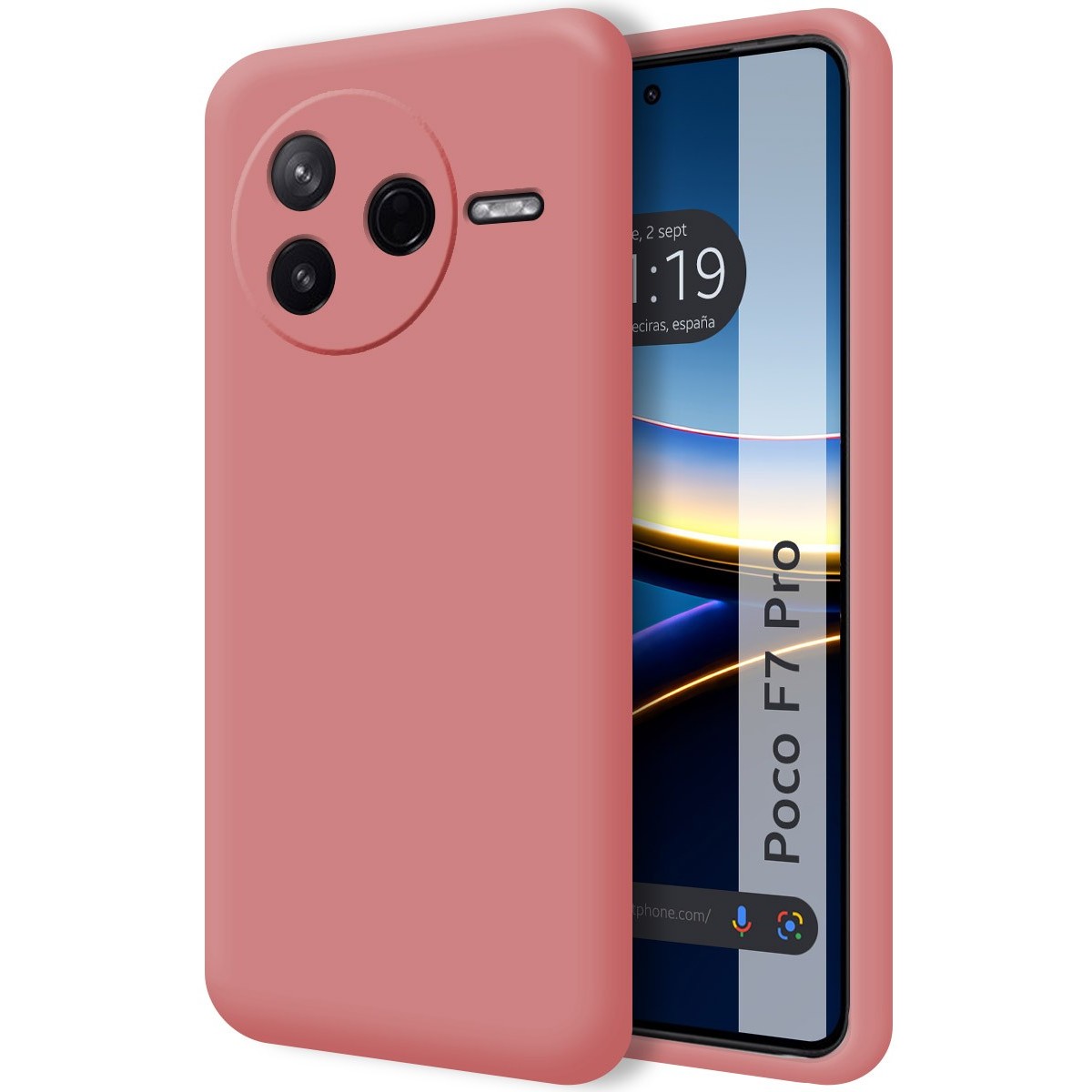 Funda Silicona Líquida Ultra Suave para Xiaomi Poco F7 Pro 5G color Rosa