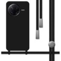 Funda Silicona Líquida con Cordón para Xiaomi Poco F7 Pro 5G color Negra