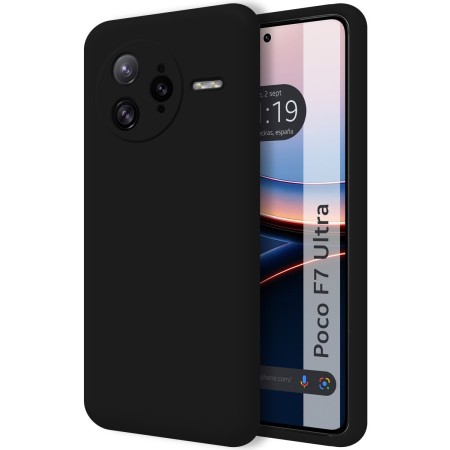 Funda Silicona Líquida Ultra Suave para Xiaomi Poco F7 Ultra 5G color Negra