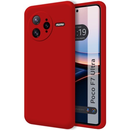 Funda Silicona Líquida Ultra Suave para Xiaomi Poco F7 Ultra 5G color Roja