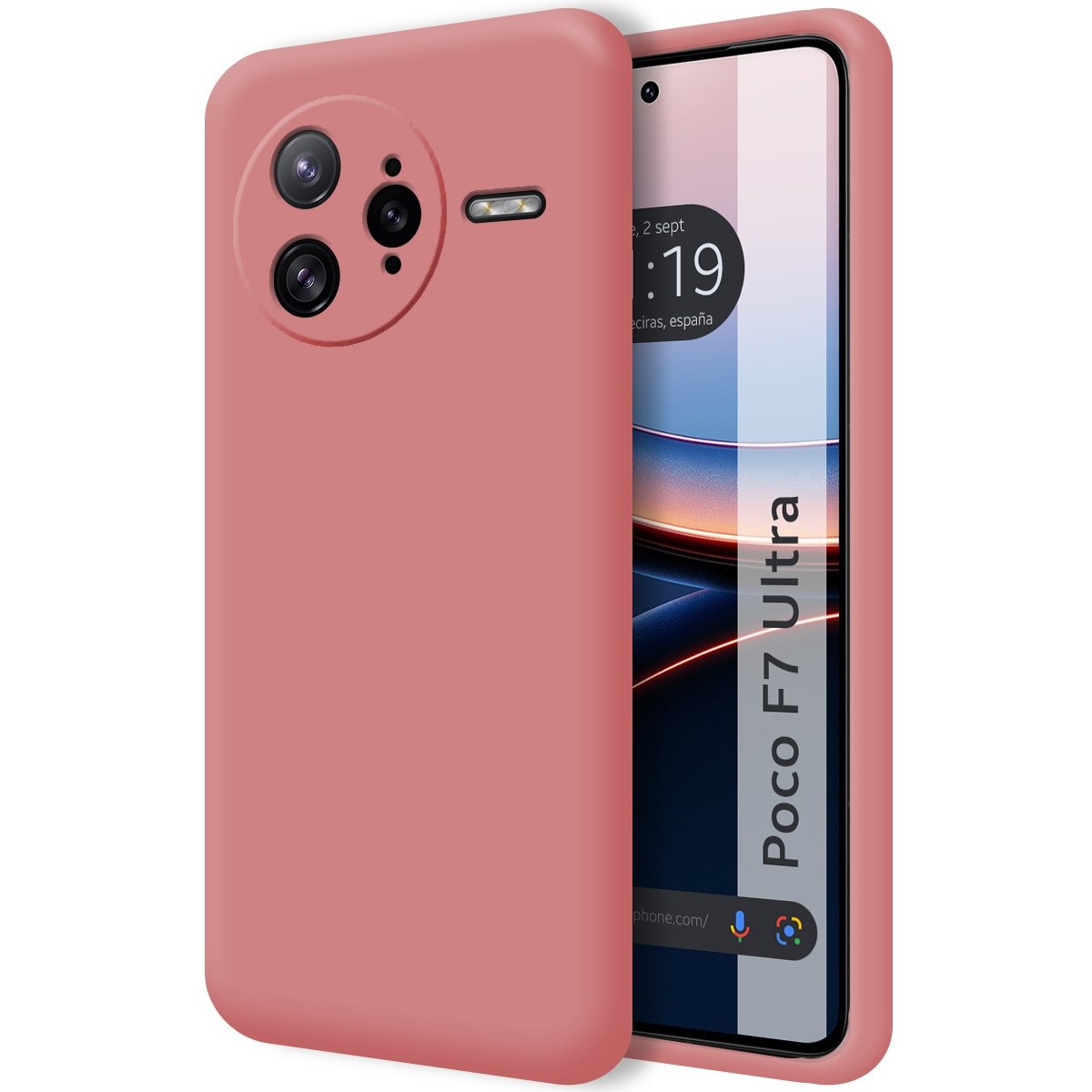 Funda Silicona Líquida Ultra Suave para Xiaomi Poco F7 Ultra 5G color Rosa