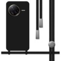 Funda Silicona Líquida con Cordón para Xiaomi Poco F7 Ultra 5G color Negra