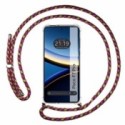 Funda Colgante Transparente para Xiaomi Poco F7 Pro 5G con Cordon Rosa / Dorado