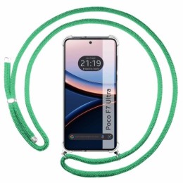Funda Colgante Transparente para Xiaomi Poco F7 Ultra 5G con Cordon Verde Agua