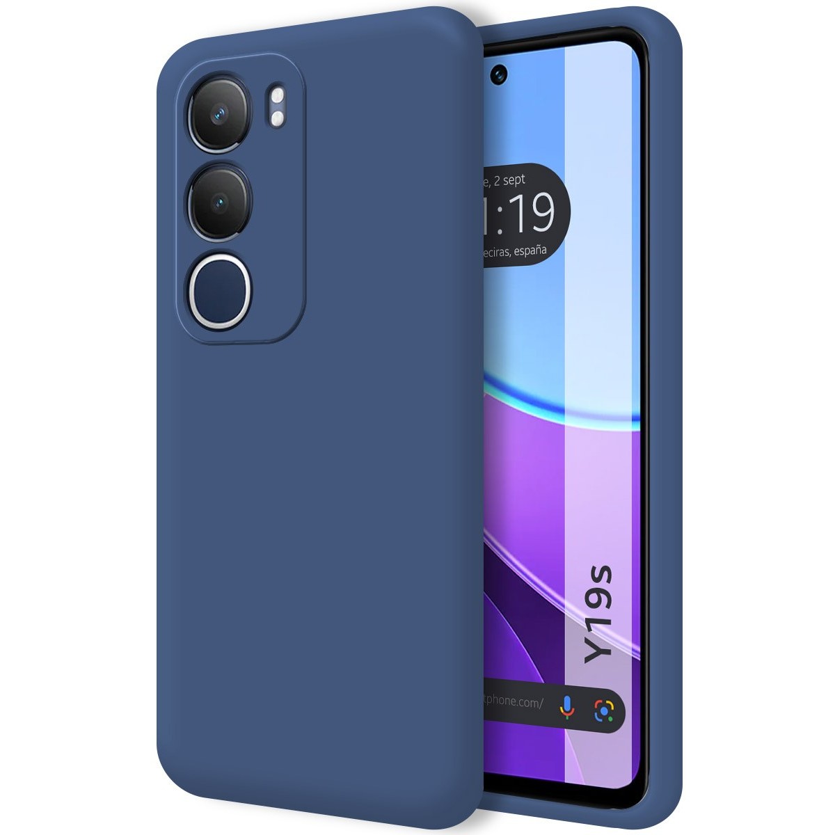 Funda Silicona Líquida Ultra Suave para Vivo Y19s color Azul
