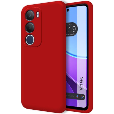 Funda Silicona Líquida Ultra Suave para Vivo Y19s color Roja