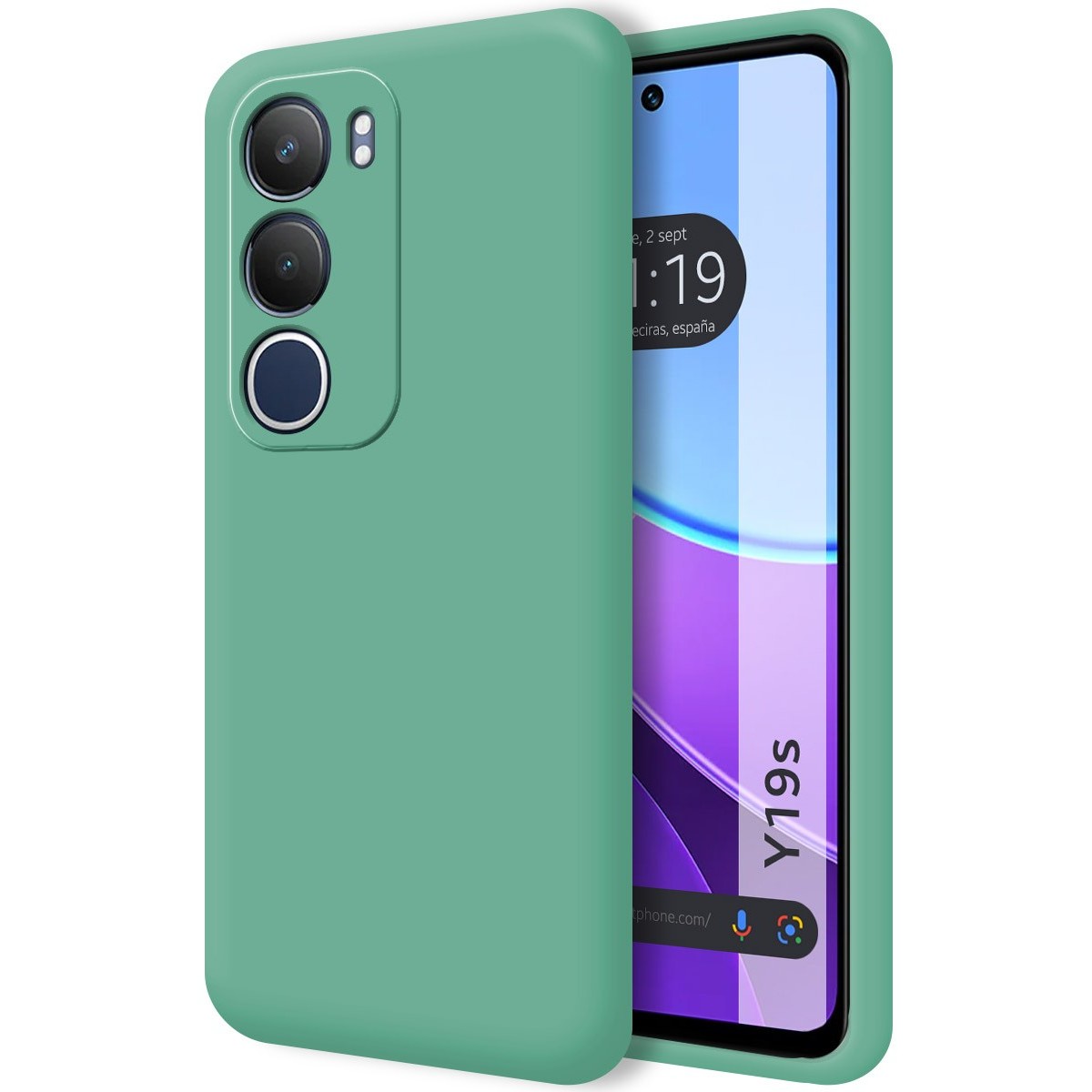Funda Silicona Líquida Ultra Suave para Vivo Y19s color Verde
