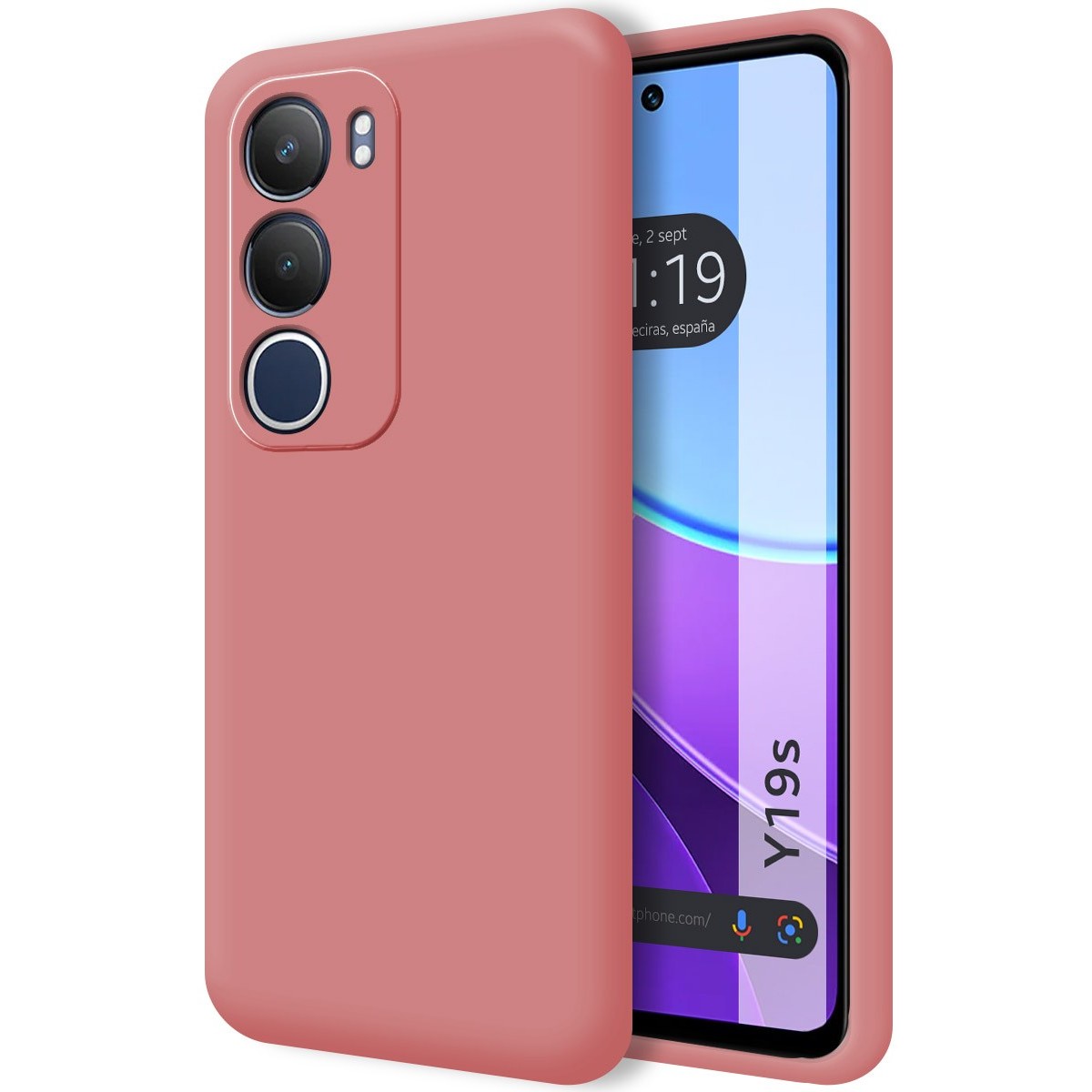 Funda Silicona Líquida Ultra Suave para Vivo Y19s color Rosa