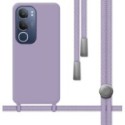 Funda Silicona Líquida con Cordón para Vivo Y19s color Morada