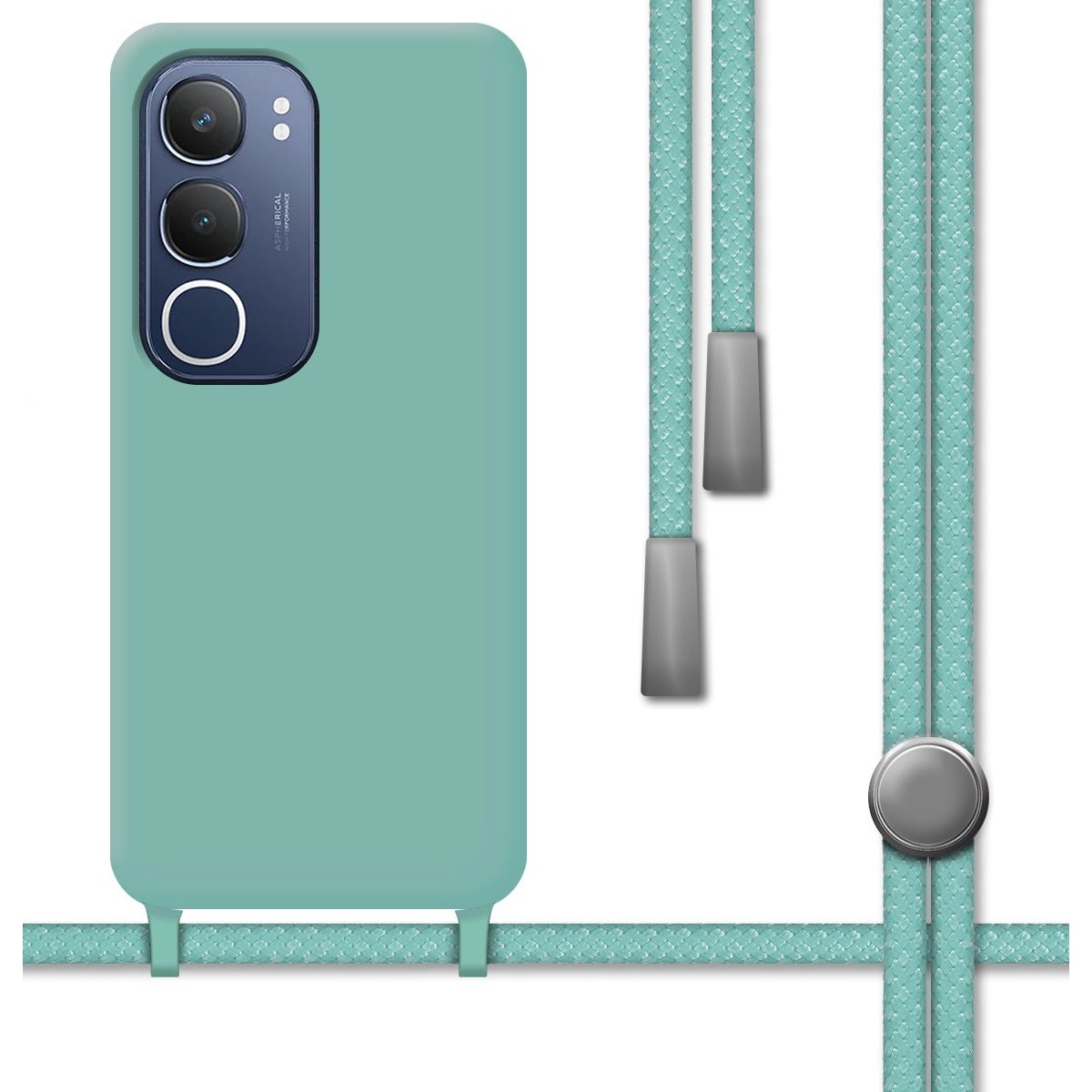 Funda Silicona Líquida con Cordón para Vivo Y19s color Verde