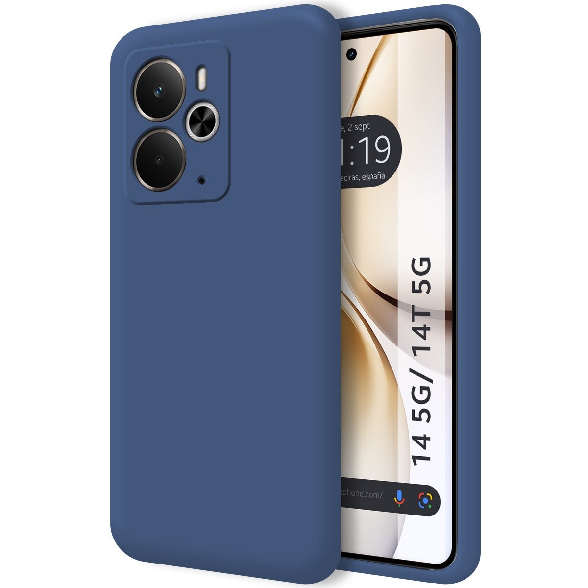 Funda Silicona Líquida Ultra Suave para Realme 14 5G / 14T 5G color Azul