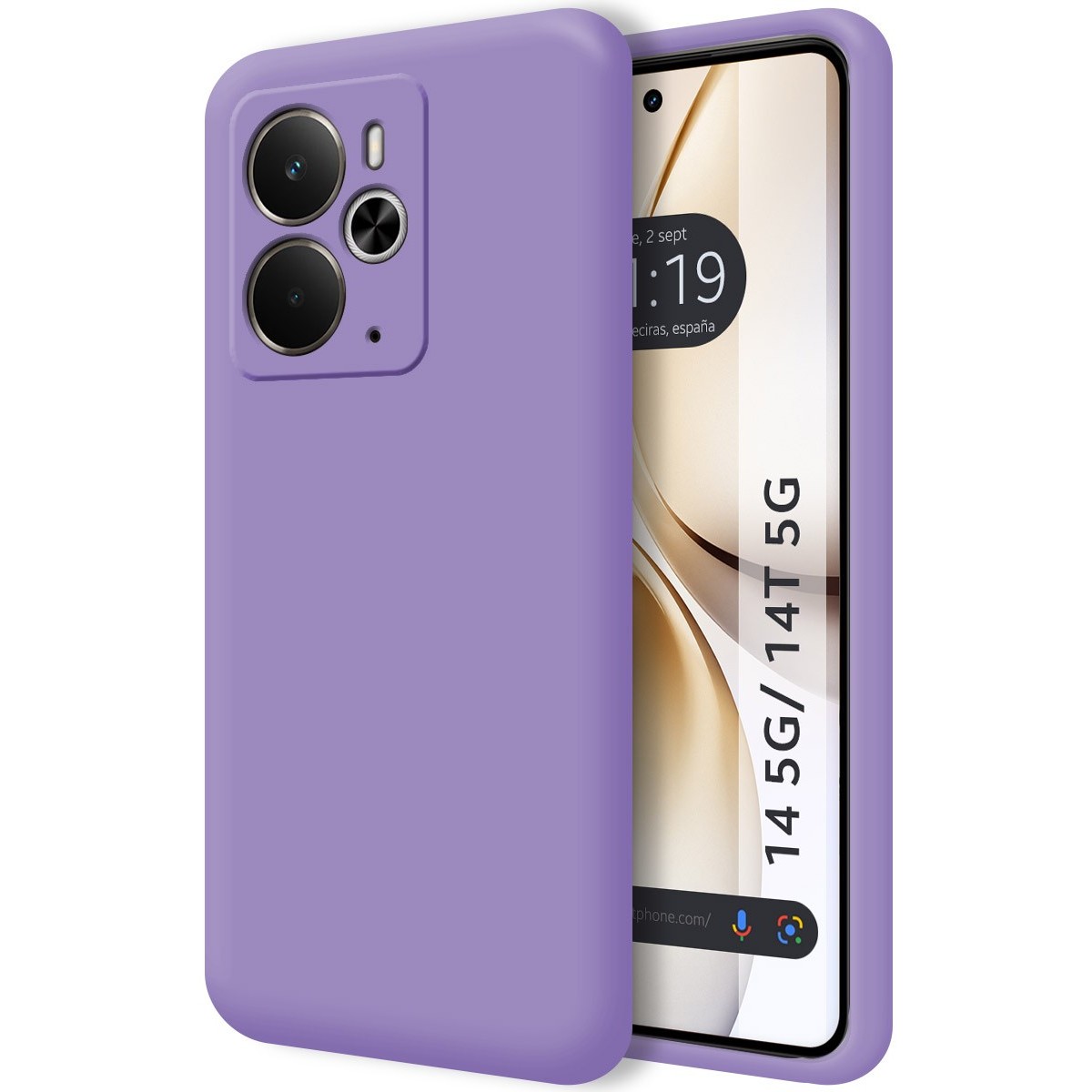 Funda Silicona Líquida Ultra Suave para Realme 14 5G / 14T 5G color Morada