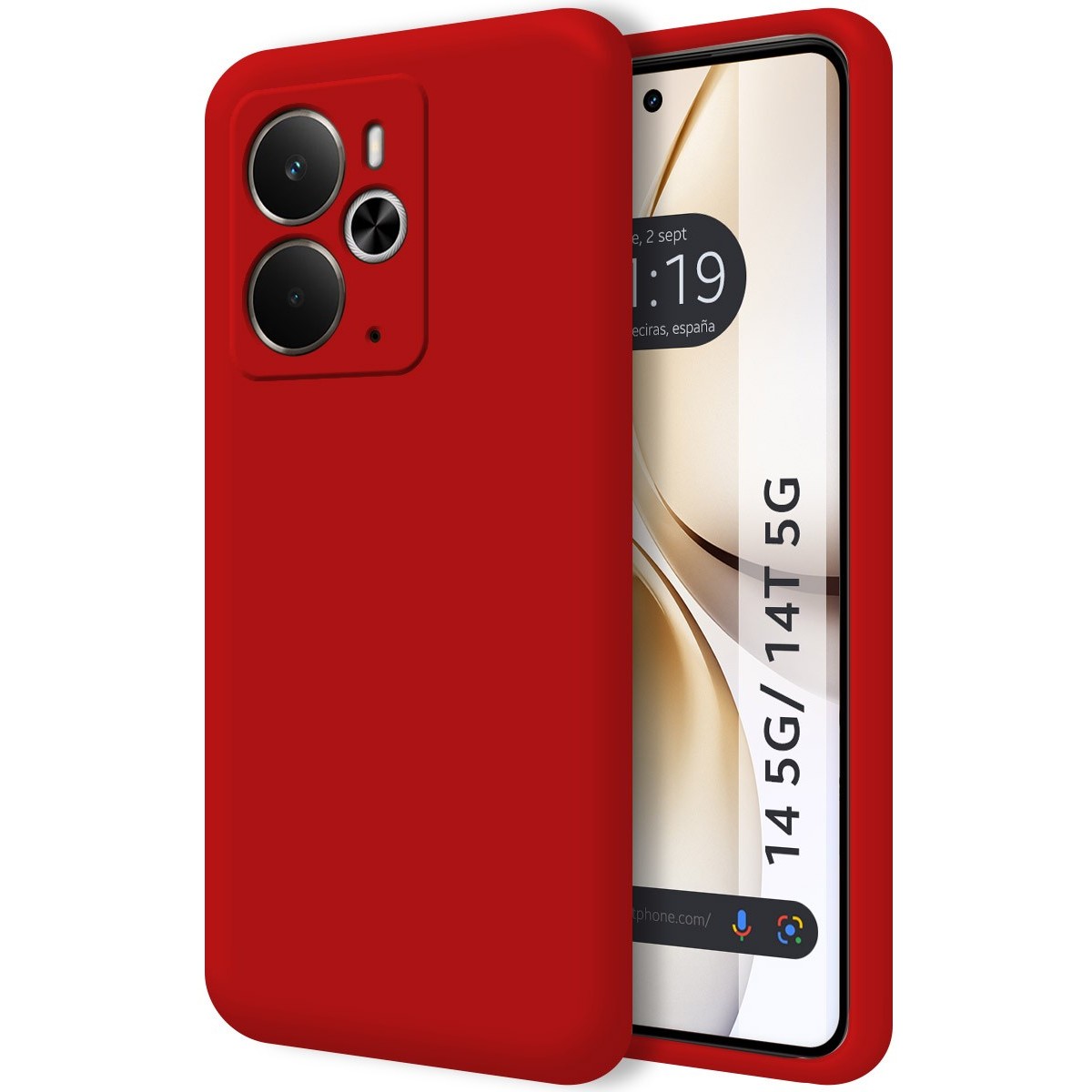 Funda Silicona Líquida Ultra Suave para Realme 14 5G / 14T 5G color Roja