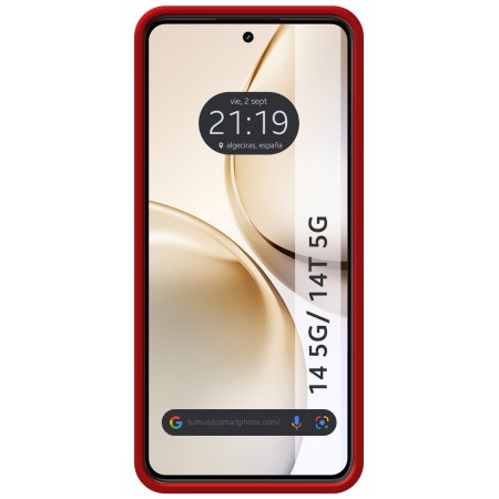 Funda Silicona Líquida Ultra Suave para Realme 14 5G / 14T 5G color Roja
