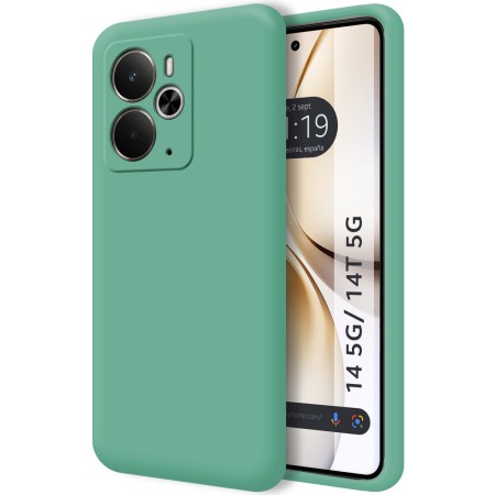 Funda Silicona Líquida Ultra Suave para Realme 14 5G / 14T 5G color Verde