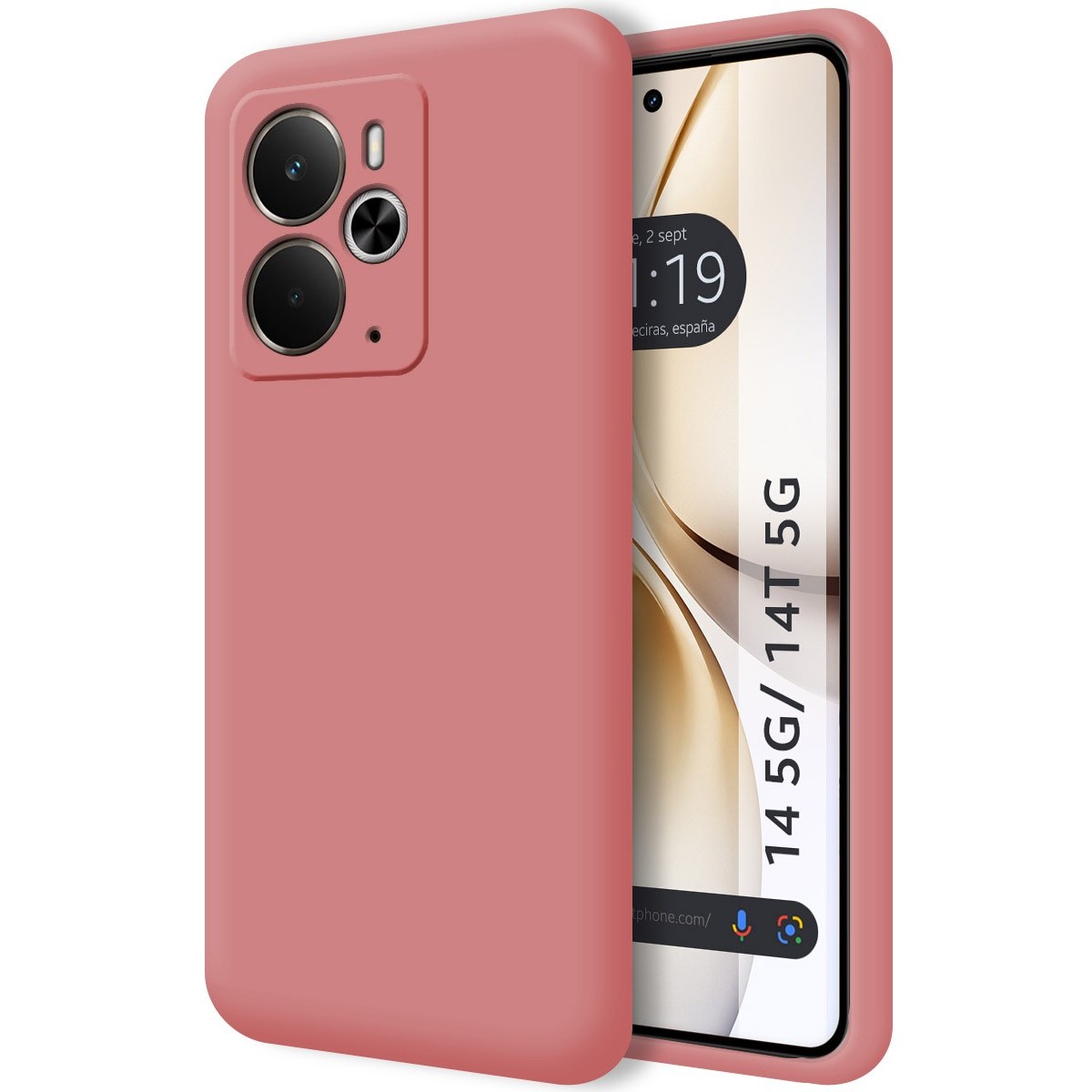 Funda Silicona Líquida Ultra Suave para Realme 14 5G / 14T 5G color Rosa