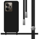 Funda Silicona Líquida con Cordón para Realme 14 5G / 14T 5G color Negra