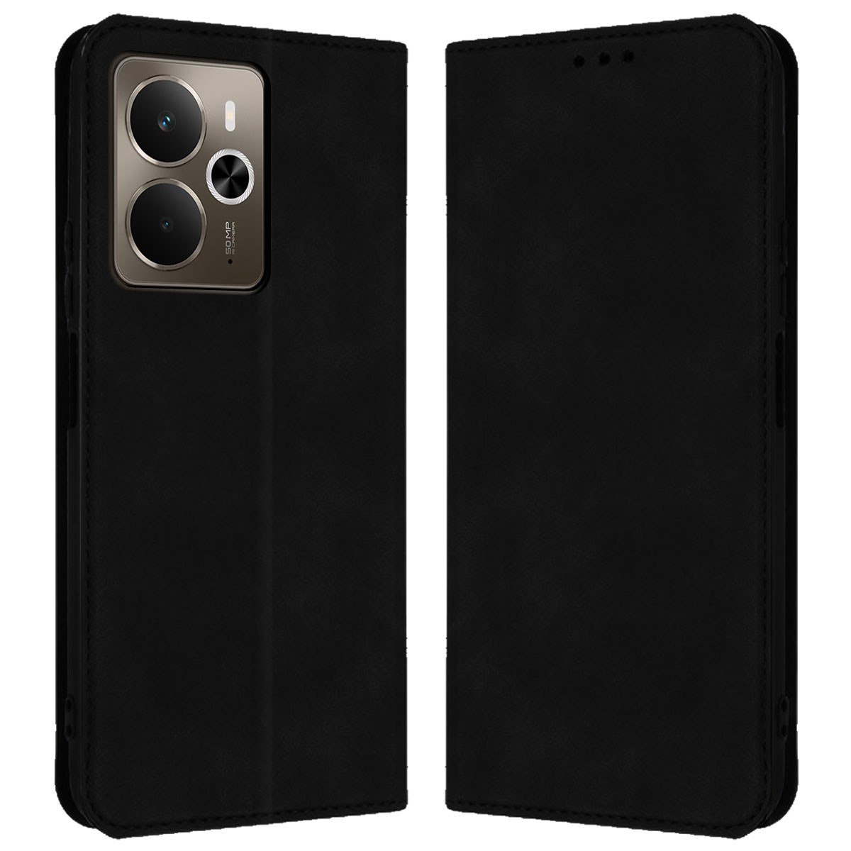 Funda Libro de Polipiel con tarjetero para Realme 14 5G / 14T 5G color Negra