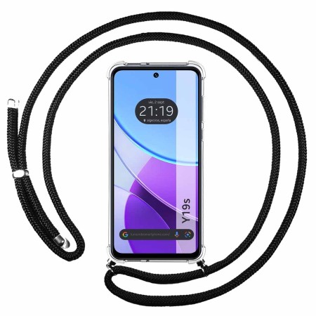 Funda Colgante Transparente para Vivo Y19s con Cordon Negro
