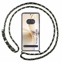 Funda Colgante Transparente para Realme 14 5G / 14T 5G con Cordon Verde / Dorado
