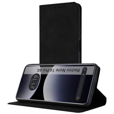 Funda Libro de Polipiel con tarjetero para Xiaomi Redmi Note 14 Pro 4G color Negra