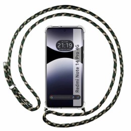 Funda Colgante Transparente para Xiaomi Redmi Note 14 Pro 4G con Cordon Verde / Dorado