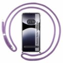 Funda Colgante Transparente para Xiaomi Redmi Note 14 Pro 4G con Cordon Morado