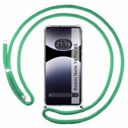 Funda Colgante Transparente para Xiaomi Redmi Note 14 Pro 4G con Cordon Verde Agua