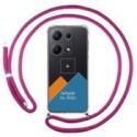 Personaliza tu Funda Colgante Transparente para Xiaomi Redmi Note 14S con Cordon Rosa Fucsia Dibujo Personalizada