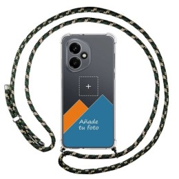 Personaliza tu Funda Colgante Transparente para Huawei Honor 400 5G con Cordon Verde / Dorado Dibujo Personalizada