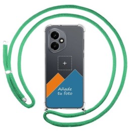 Personaliza tu Funda Colgante Transparente para Huawei Honor 400 5G con Cordon Verde Agua Dibujo Personalizada