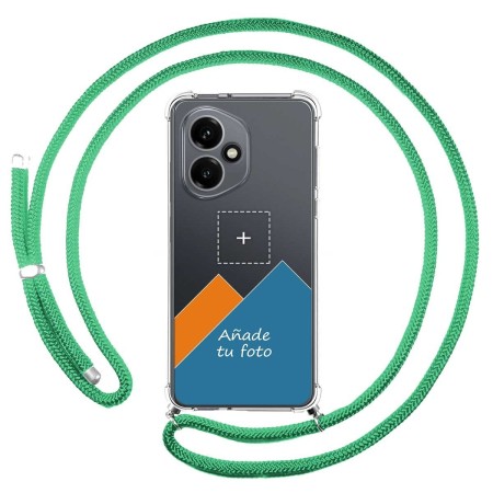Personaliza tu Funda Colgante Transparente para Huawei Honor 400 5G con Cordon Verde Agua Dibujo Personalizada