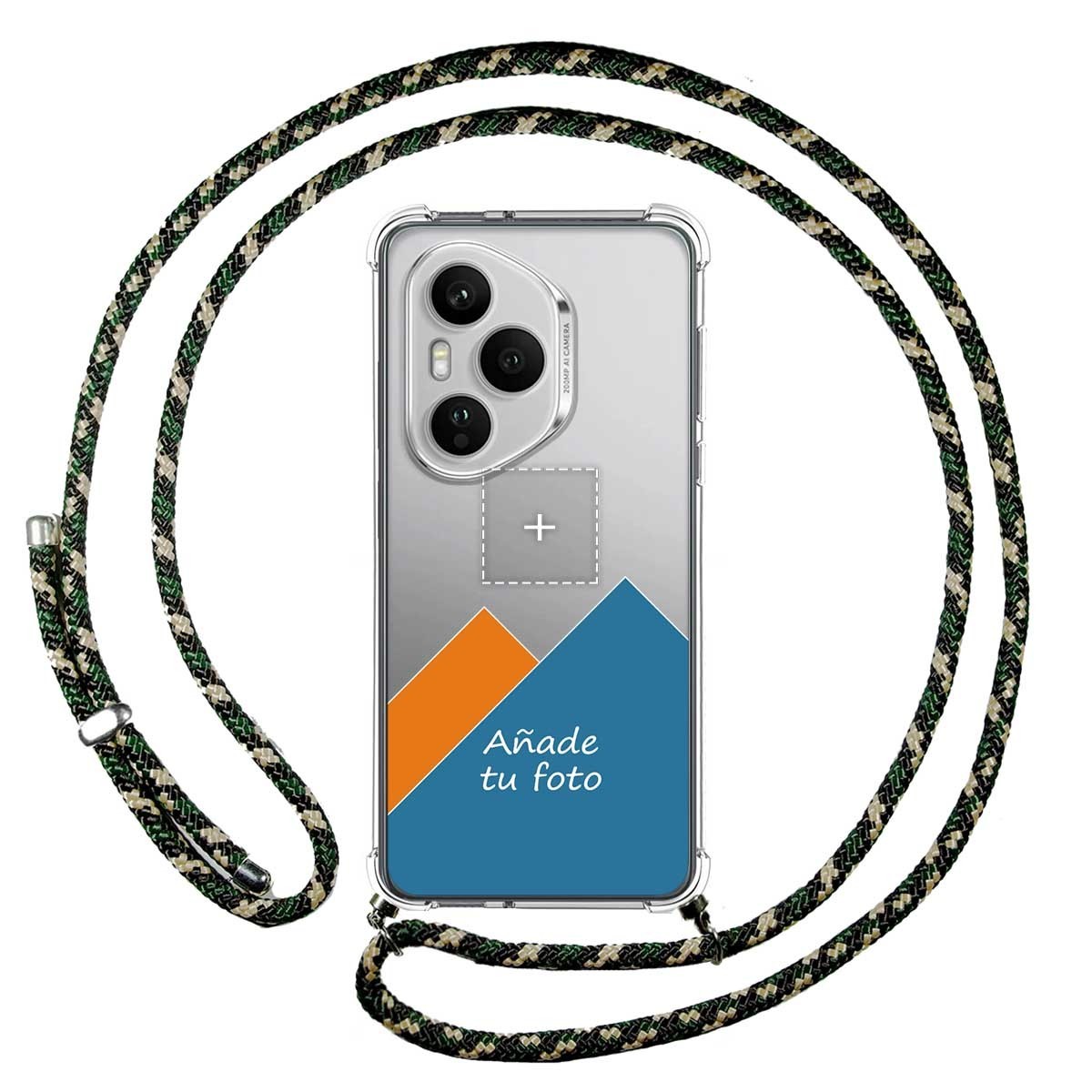 Personaliza tu Funda Colgante Transparente para Huawei Honor 400 Pro 5G con Cordon Verde / Dorado Dibujo Personalizada