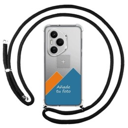 Personaliza tu Funda Colgante Transparente para Huawei Honor 400 Pro 5G con Cordon Negro Dibujo Personalizada
