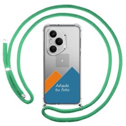 Personaliza tu Funda Colgante Transparente para Huawei Honor 400 Pro 5G con Cordon Verde Agua Dibujo Personalizada
